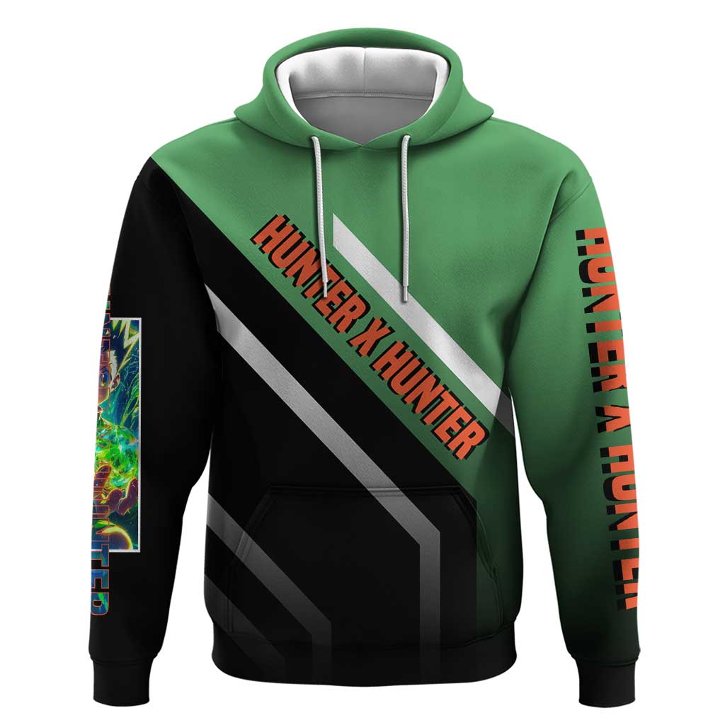Gon Freecss Hunter x Hunter Hoodie with Green Outfit and Adventure-Ready Pose Design - The Mazicc