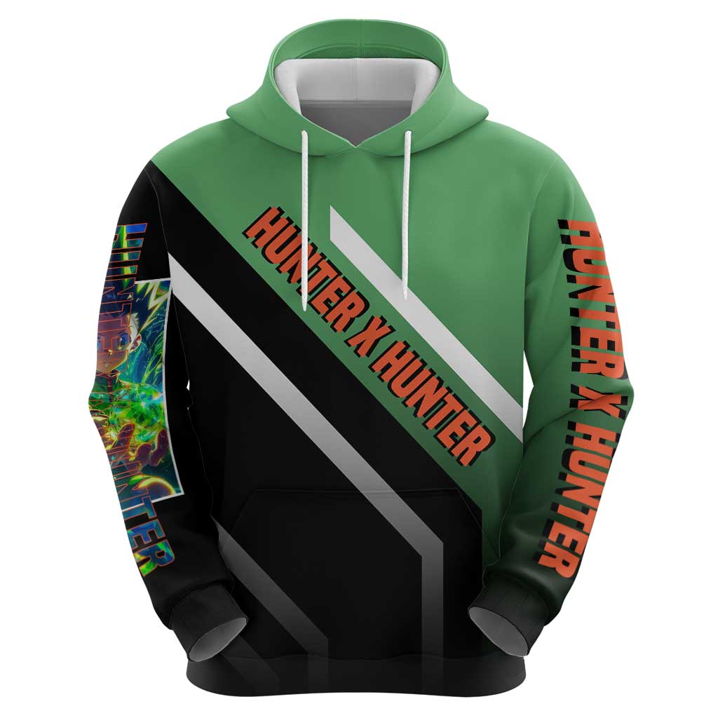 Gon Freecss Hunter x Hunter Hoodie with Green Outfit and Adventure-Ready Pose Design - The Mazicc