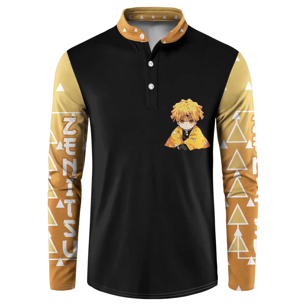 Agatsuma Zenitsu Demon Slayer Button Sweatshirt Anime Style
