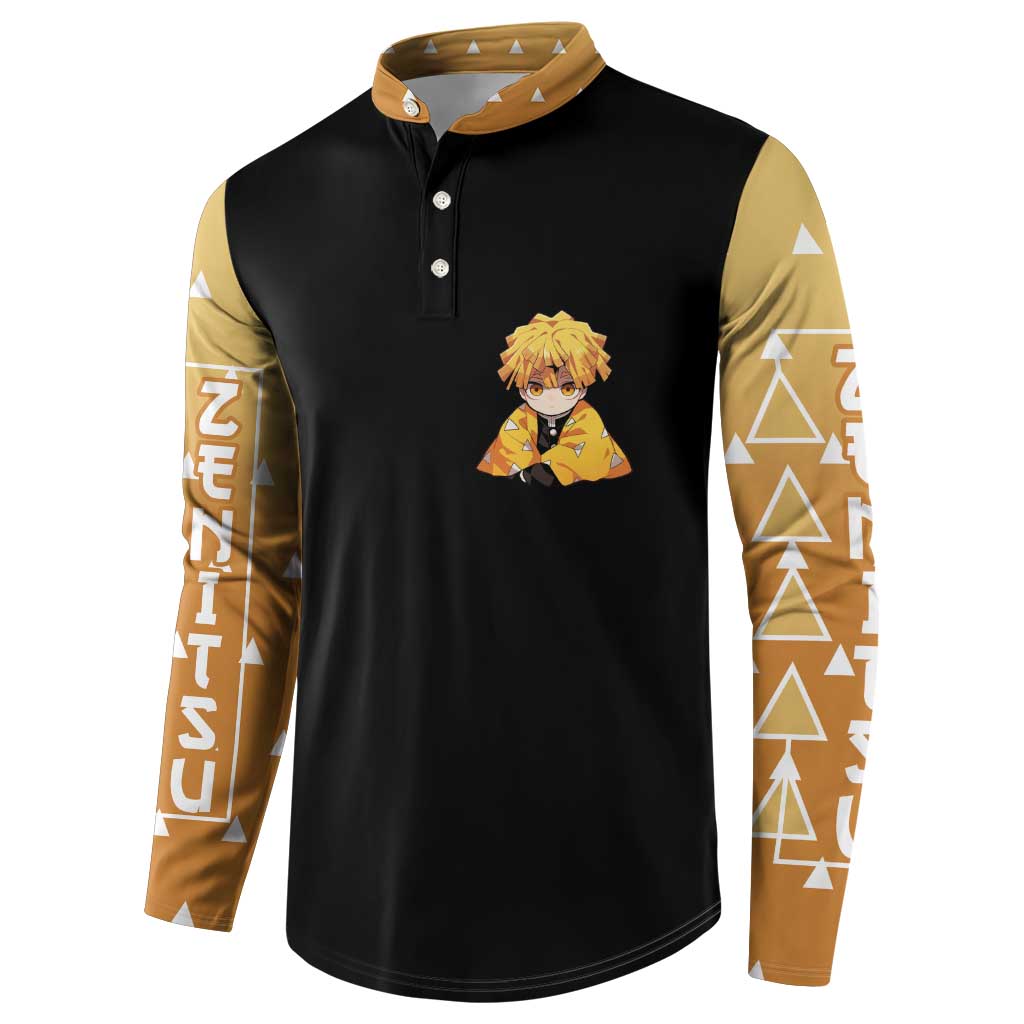 Agatsuma Zenitsu Demon Slayer Button Sweatshirt Anime Style