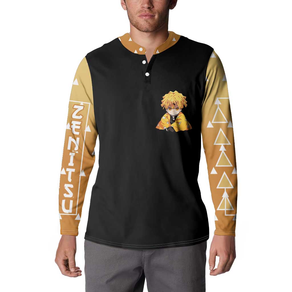 Agatsuma Zenitsu Demon Slayer Button Sweatshirt Anime Style