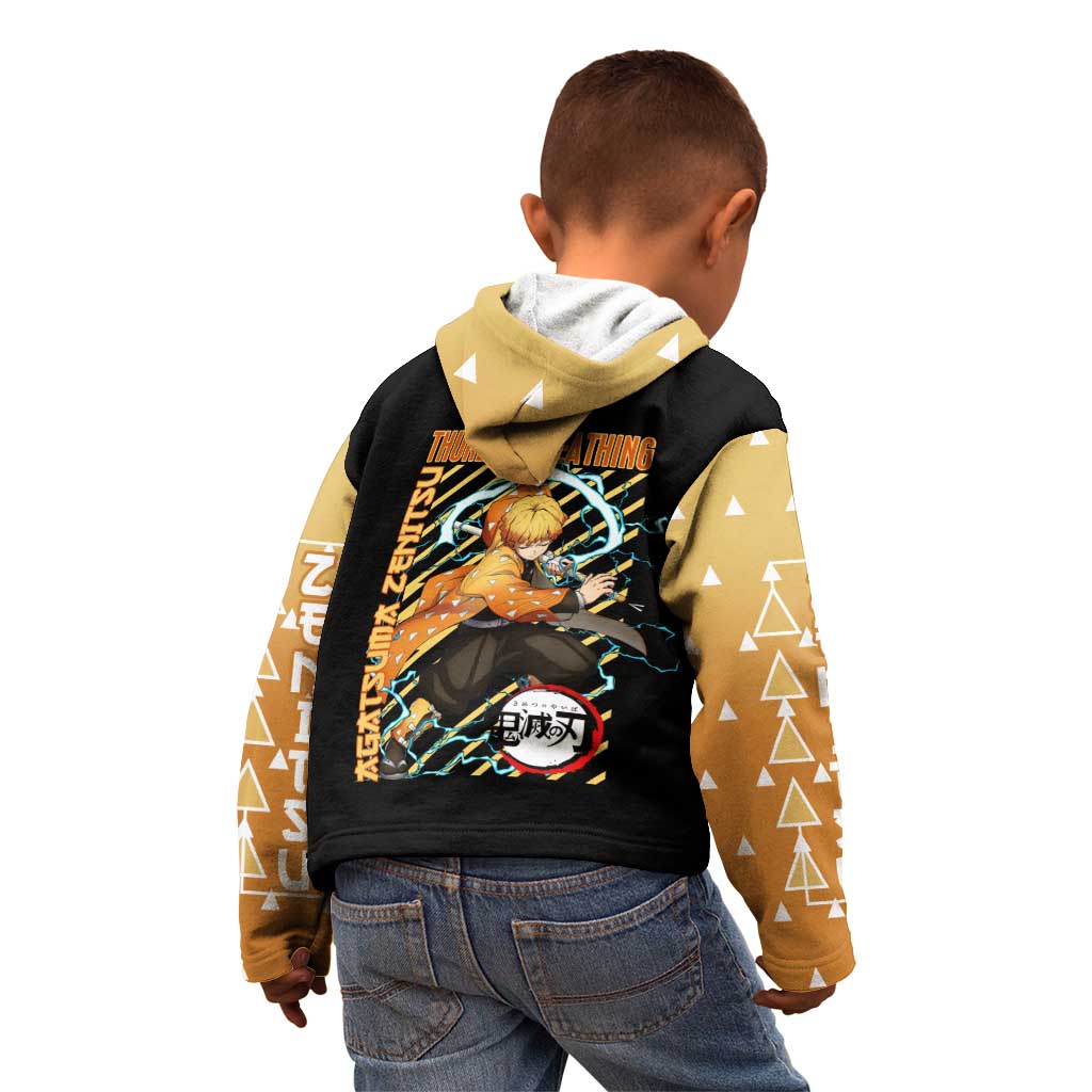 Agatsuma Zenitsu Demon Slayer Kid Hoodie Anime Style