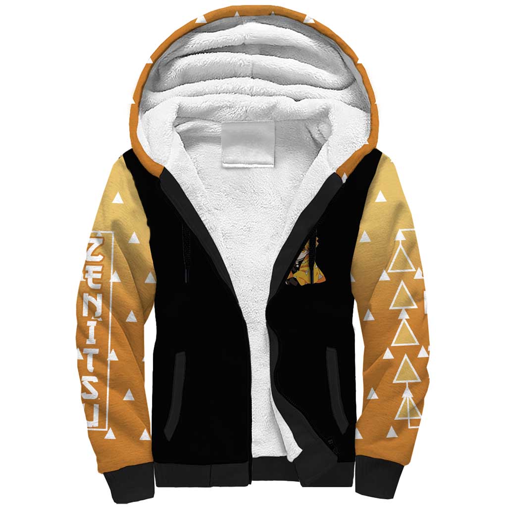 Agatsuma Zenitsu Demon Slayer Sherpa Hoodie Anime Style