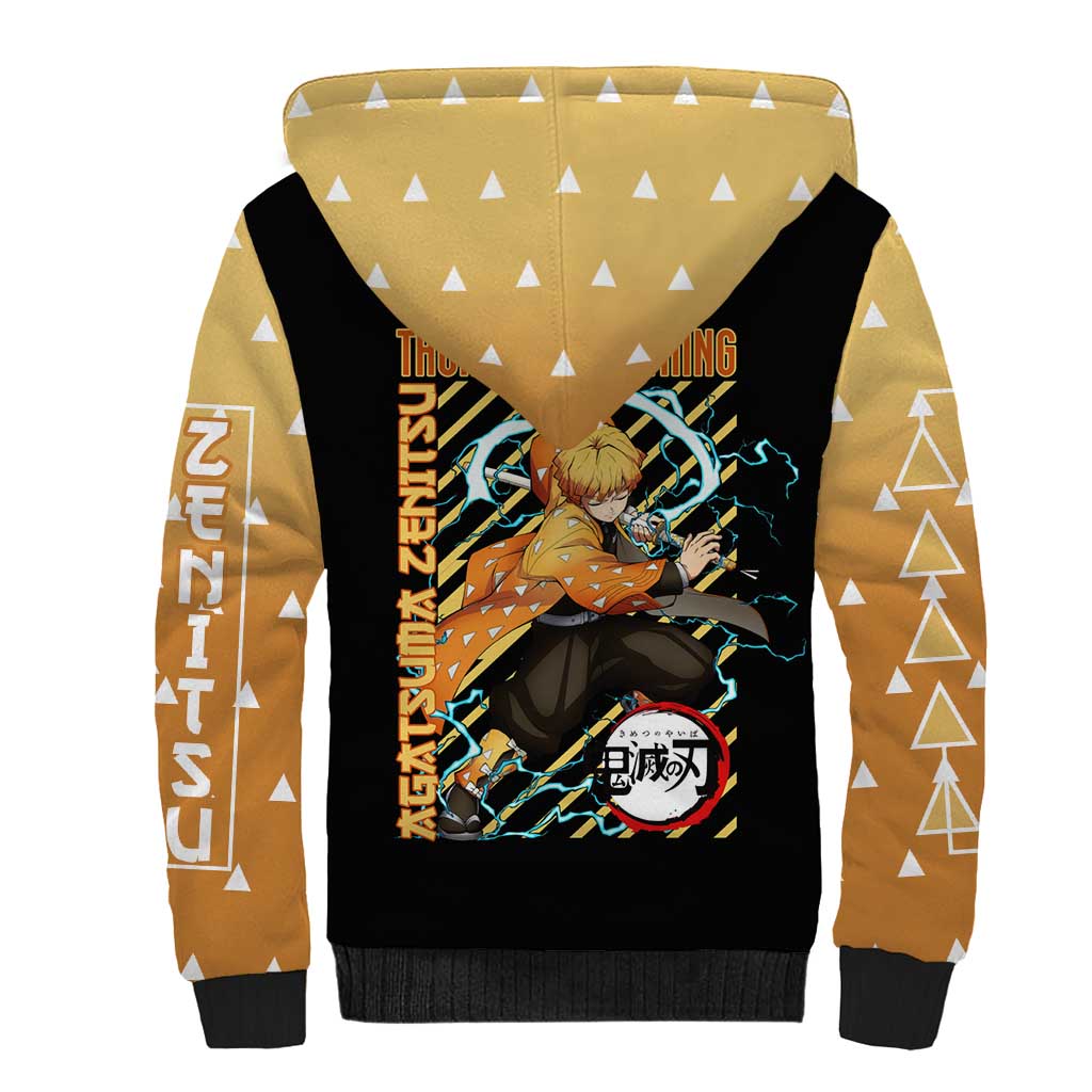 Agatsuma Zenitsu Demon Slayer Sherpa Hoodie Anime Style