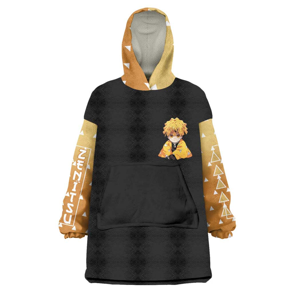 Agatsuma Zenitsu Demon Slayer Wearable Blanket Hoodie Anime Style