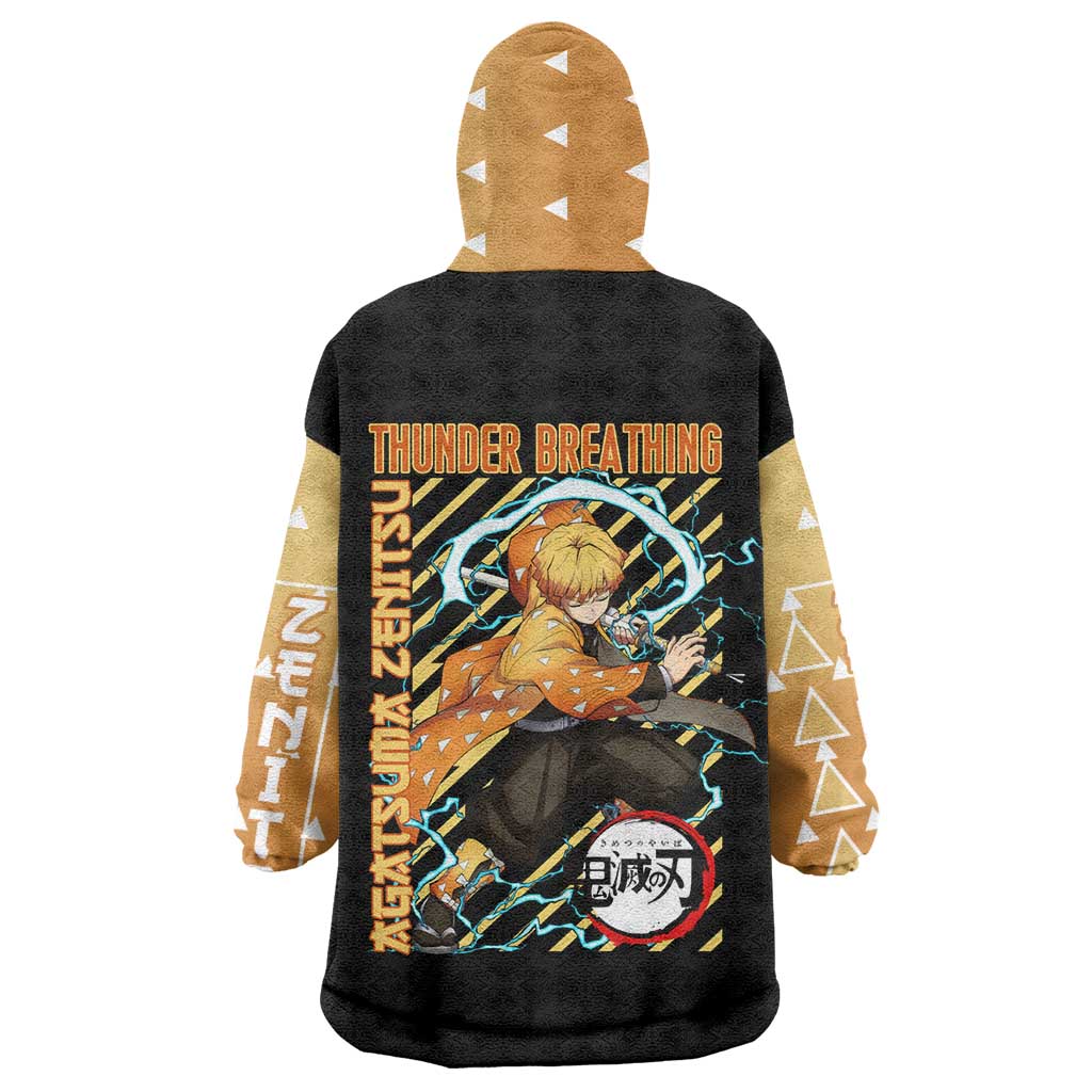 Agatsuma Zenitsu Demon Slayer Wearable Blanket Hoodie Anime Style