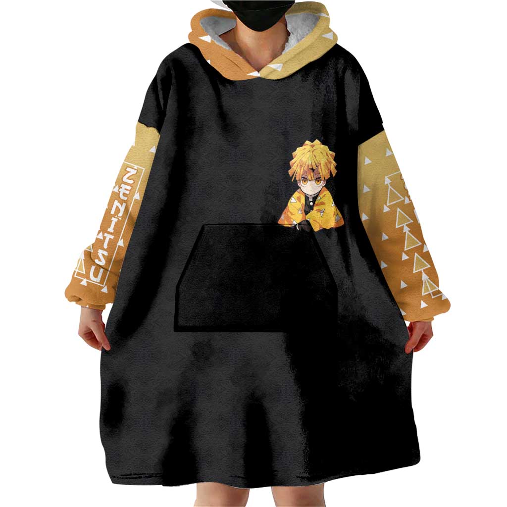 Agatsuma Zenitsu Demon Slayer Wearable Blanket Hoodie Anime Style