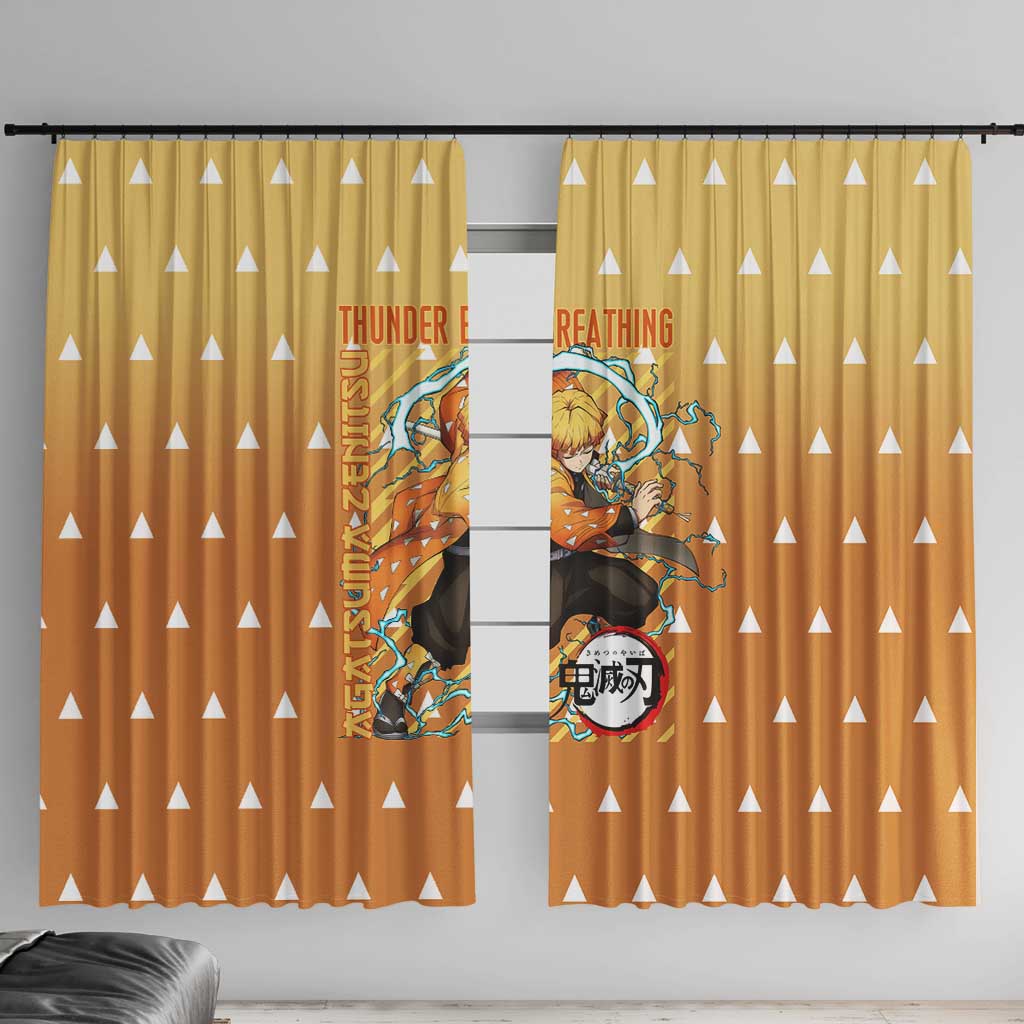 Agatsuma Zenitsu Demon Slayer Window Curtain Anime Style