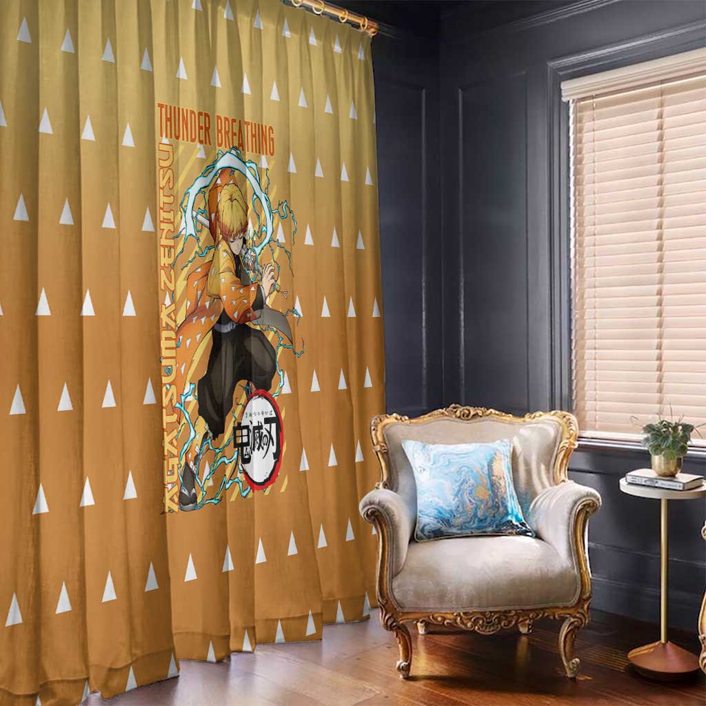 Agatsuma Zenitsu Demon Slayer Window Curtain Anime Style