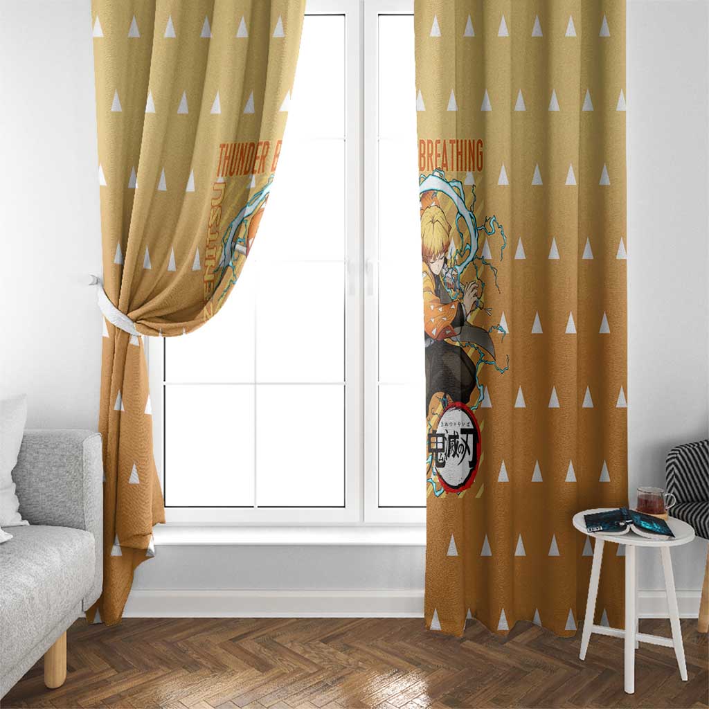 Agatsuma Zenitsu Demon Slayer Window Curtain Anime Style