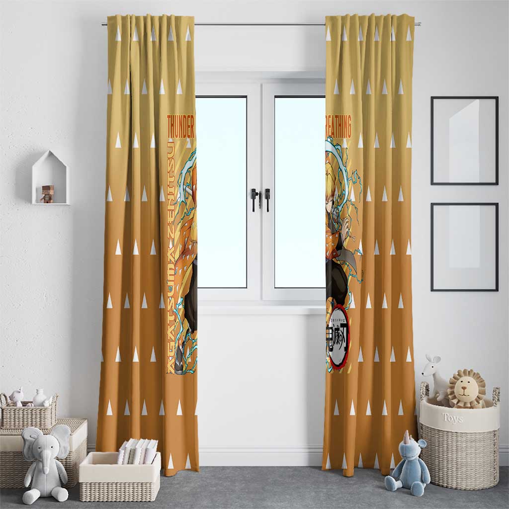 Agatsuma Zenitsu Demon Slayer Window Curtain Anime Style