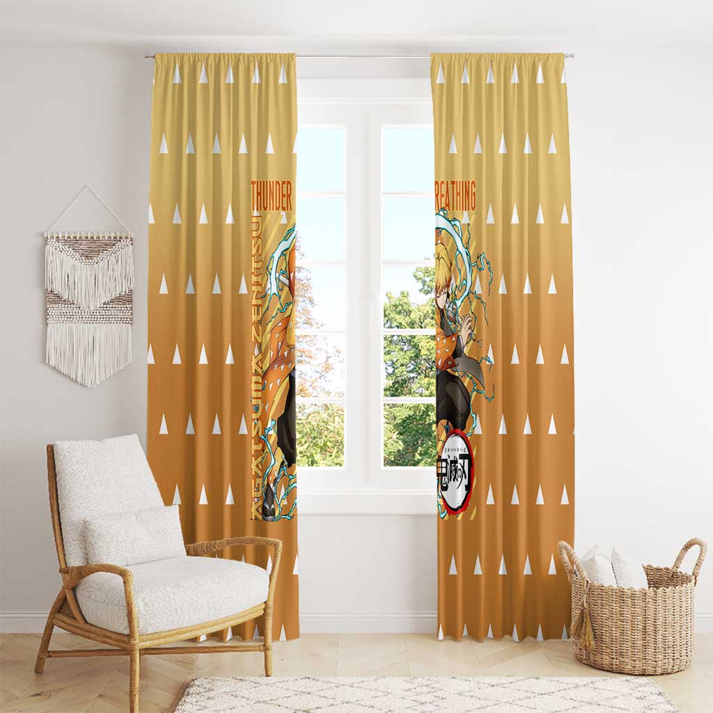 Agatsuma Zenitsu Demon Slayer Window Curtain Anime Style