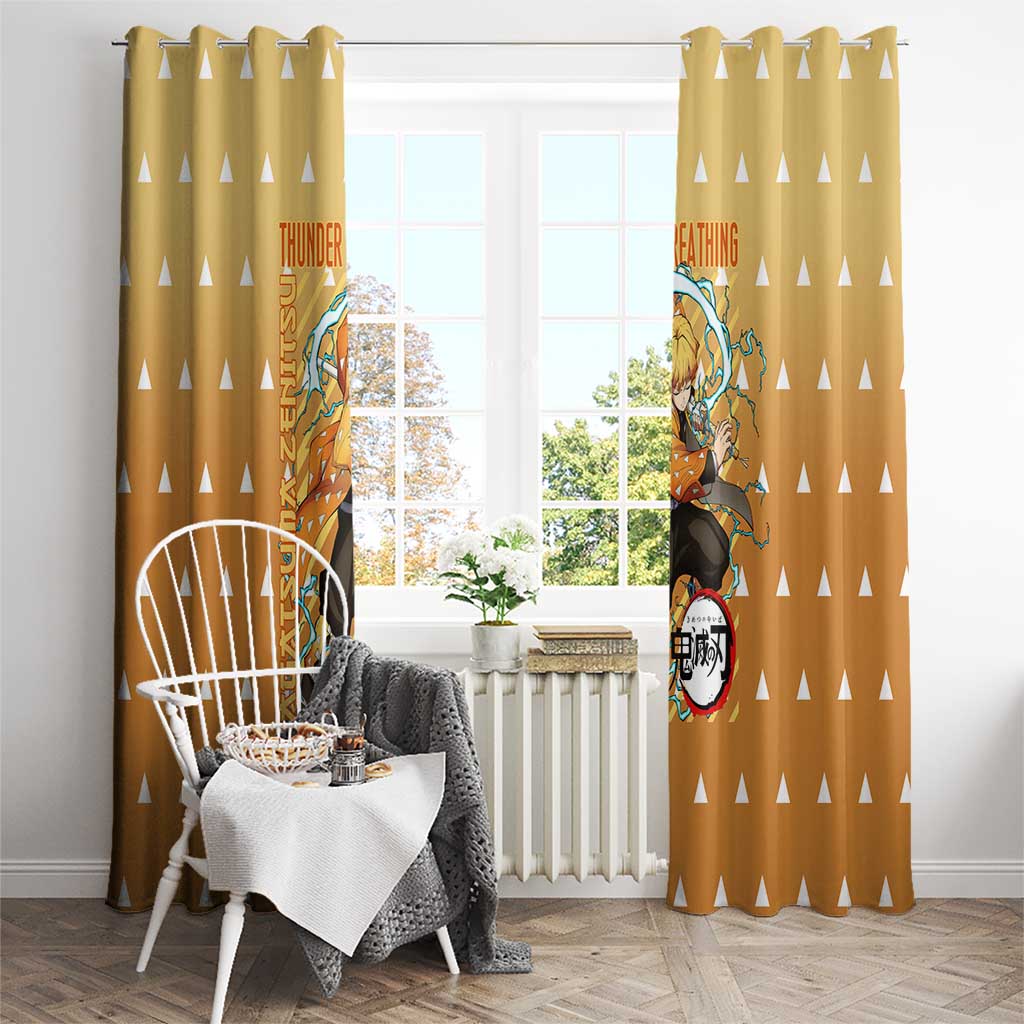 Agatsuma Zenitsu Demon Slayer Window Curtain Anime Style