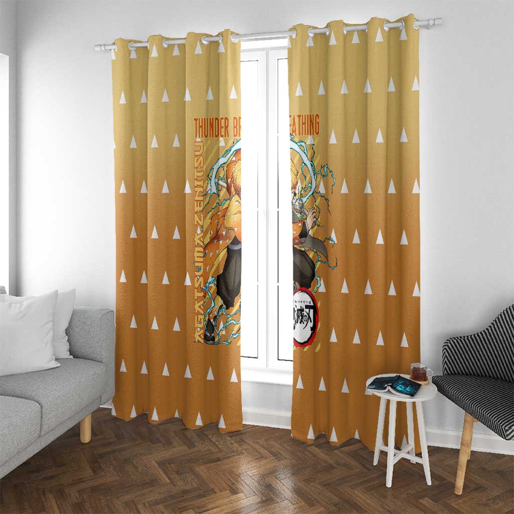 Agatsuma Zenitsu Demon Slayer Window Curtain Anime Style
