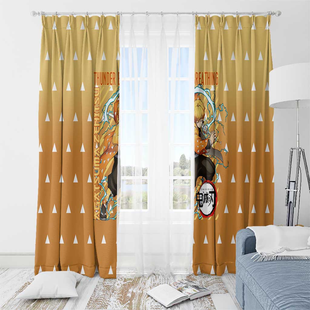 Agatsuma Zenitsu Demon Slayer Window Curtain Anime Style