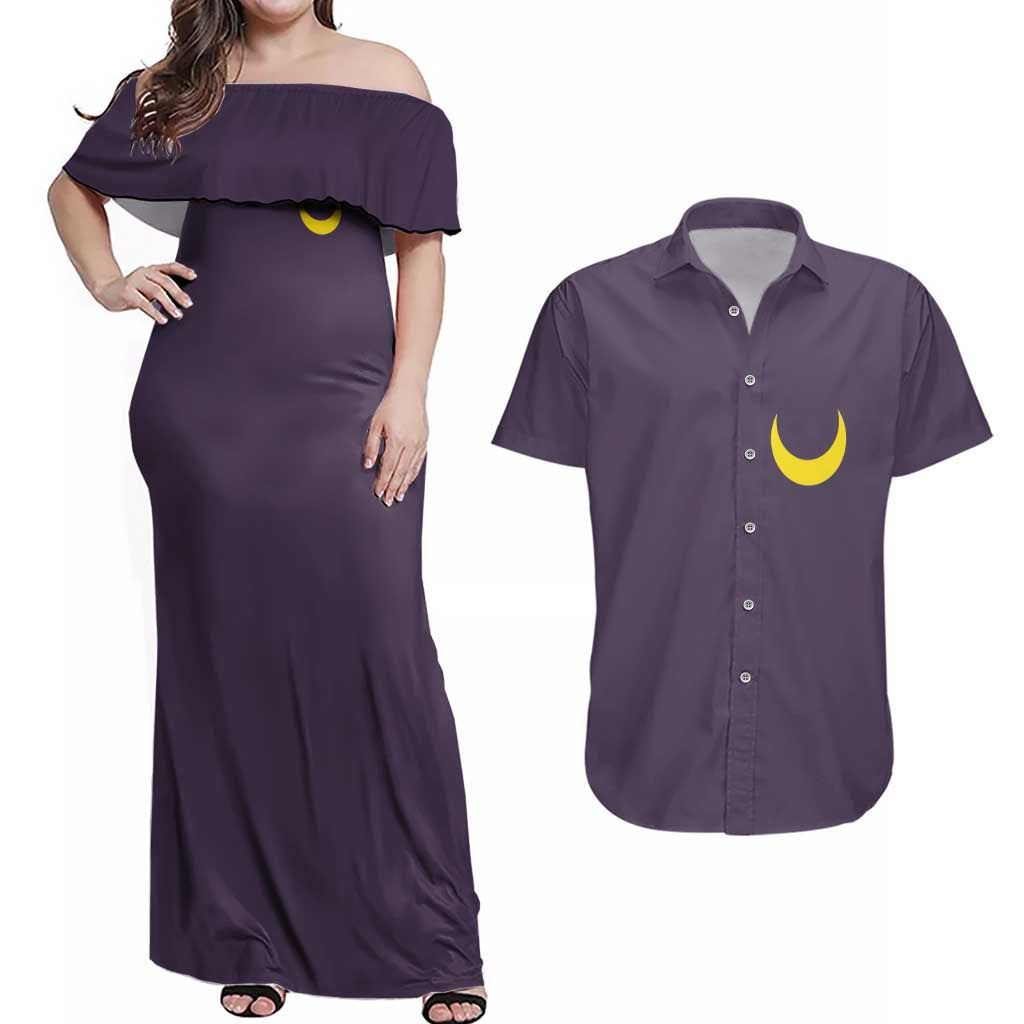 Usagi Tsukino Sailor Moon Couples Matching Off Shoulder Maxi Dress and Hawaiian Shirt Anime Style