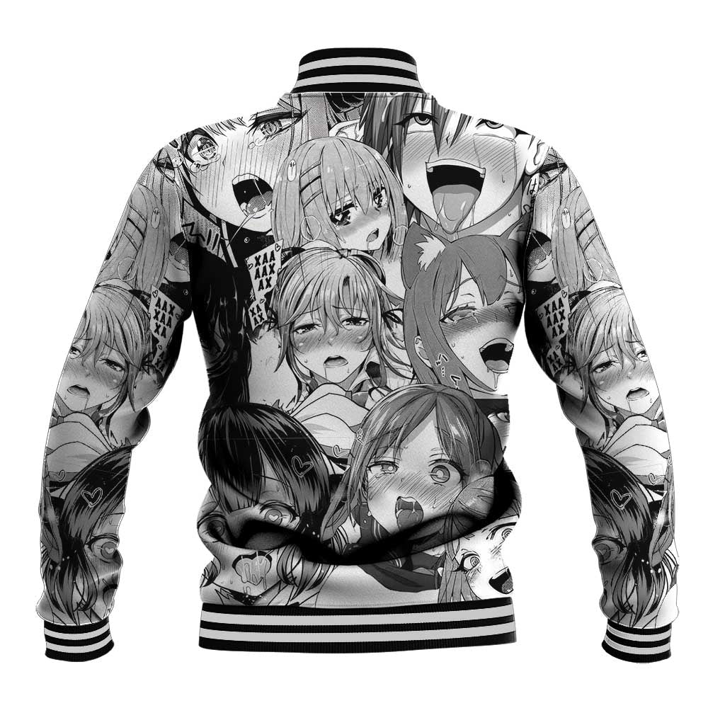Ahegao Manga Collage Baseball Jacket Anime Style