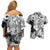 Ahegao Manga Collage Couples Matching Off Shoulder Short Dress and Hawaiian Shirt Anime Style