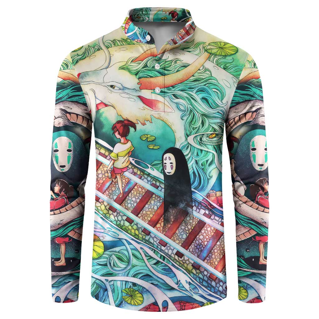 Mythical Spirited Away Studio Ghibli Button Sweatshirt Anime Style