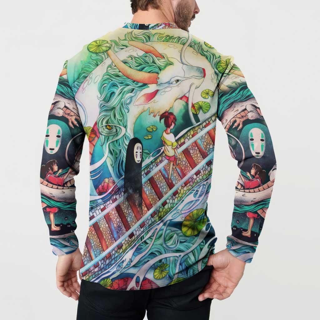 Mythical Spirited Away Studio Ghibli Button Sweatshirt Anime Style