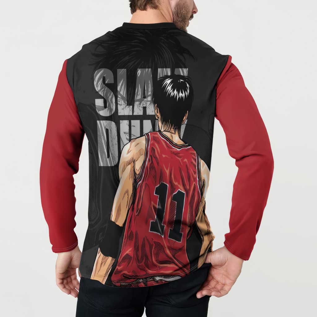 Rukawa Kaede - Slam Dunk Button Sweatshirt Anime Style