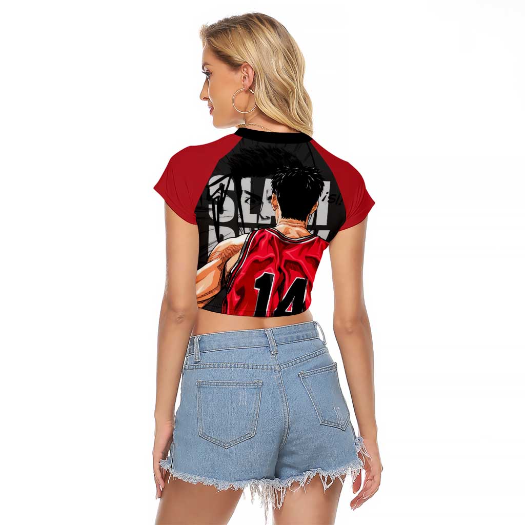 Hisashi Mitsui - Slam Dunk Raglan Cropped T Shirt Anime Style