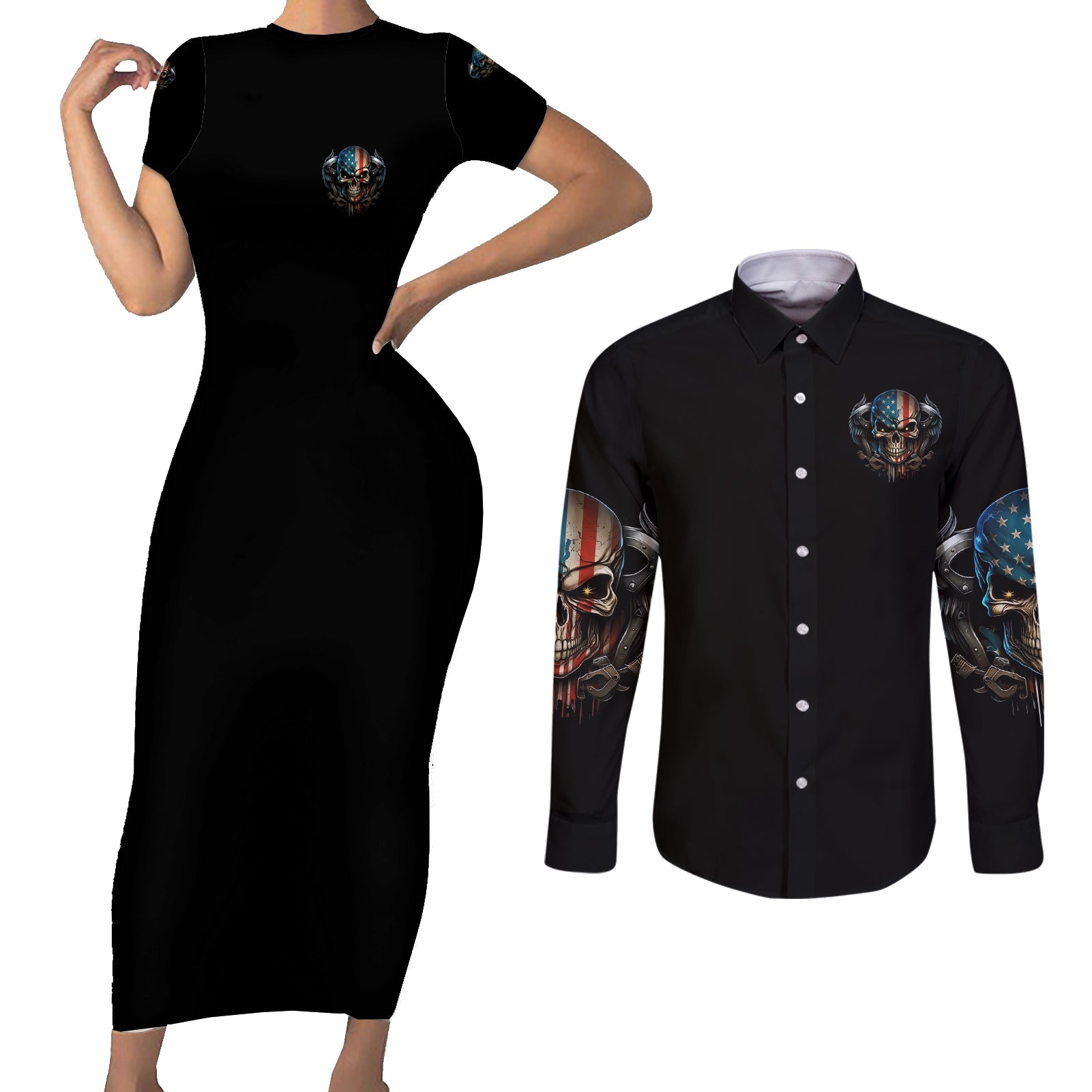 i-can-fix-stupid-but-its-gonna-hurt-couples-matching-short-sleeve-bodycon-dress-and-long-sleeve-button-shirt