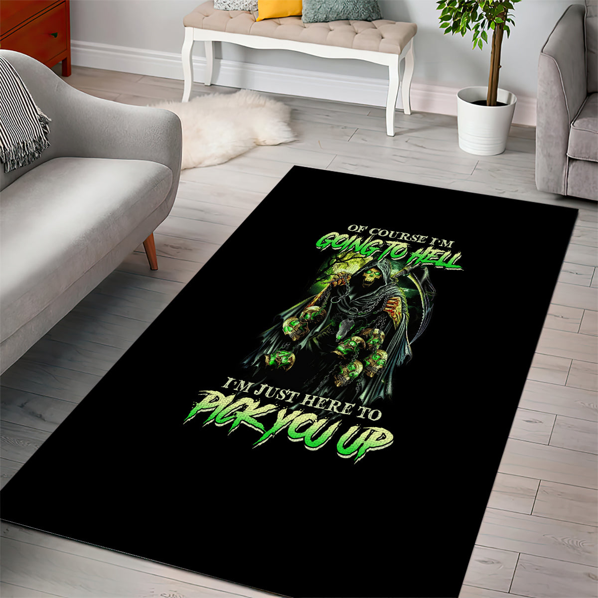 of-course-im-going-to-hell-skull-area-rug