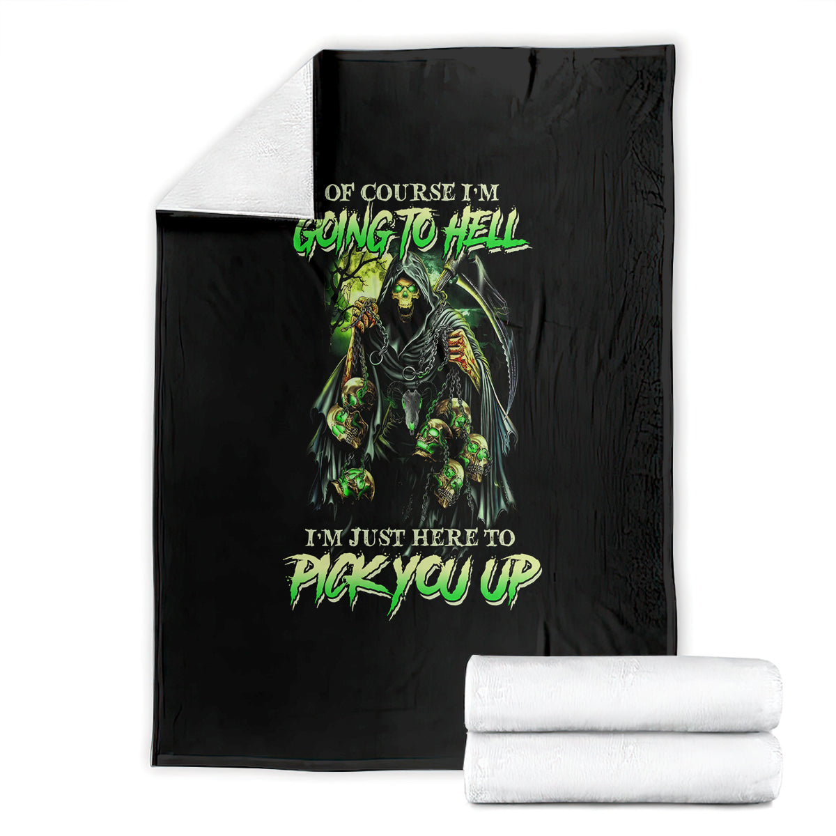 of-course-im-going-to-hell-skull-blanket
