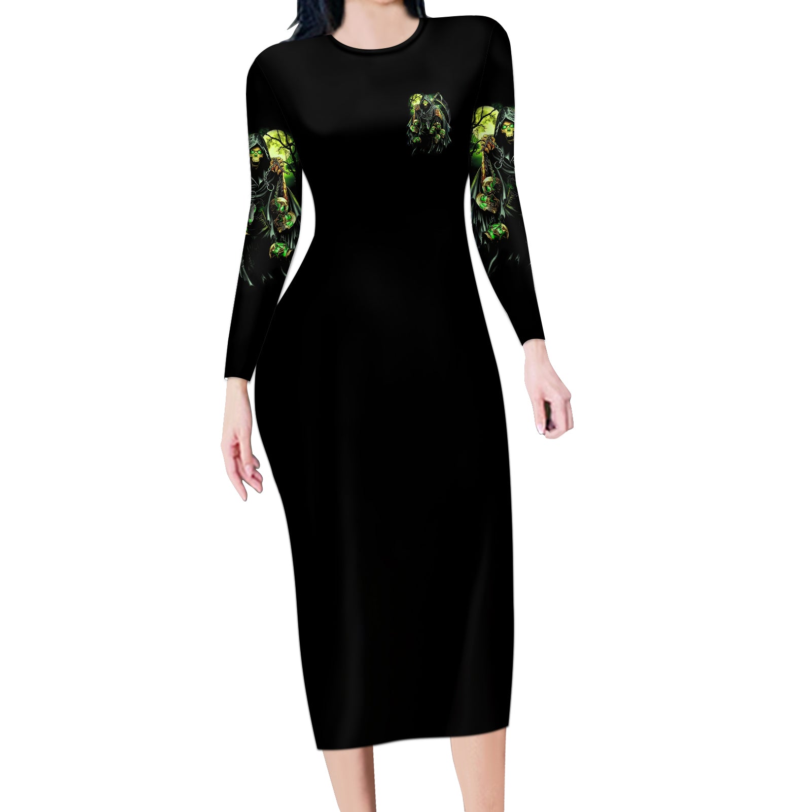 of-course-im-going-to-hell-skull-long-sleeve-bodycon-dress