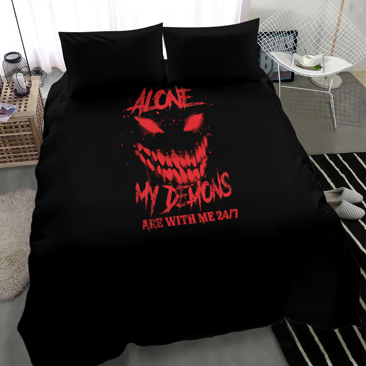 im-never-alone-my-demon-are-with-me-bedding-set
