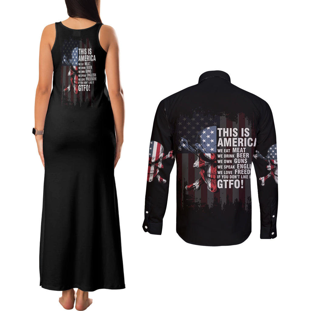this-is-america-patriotic-skull-couples-matching-tank-maxi-dress-and-long-sleeve-button-shirt