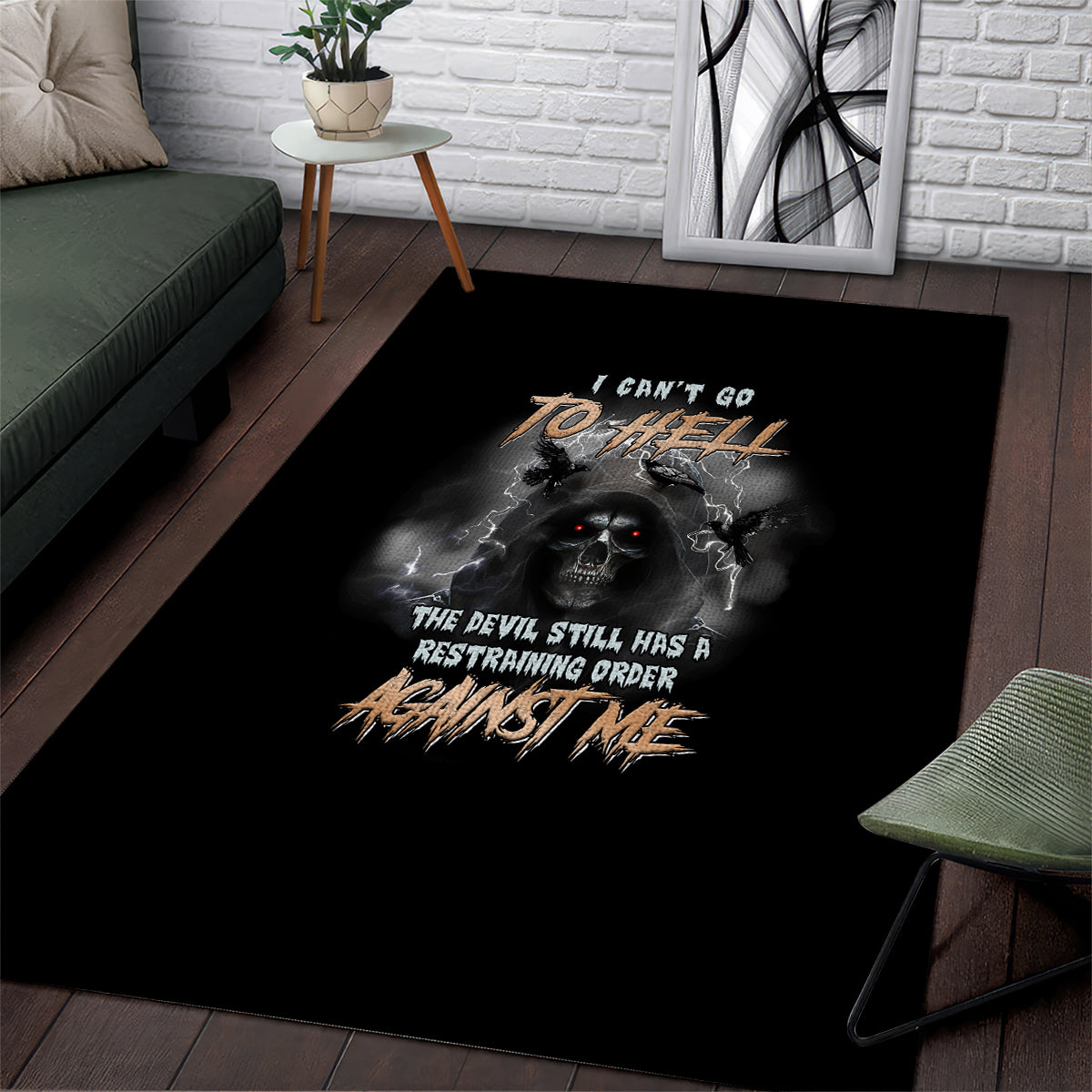 i-cant-go-to-hell-reaper-bat-area-rug