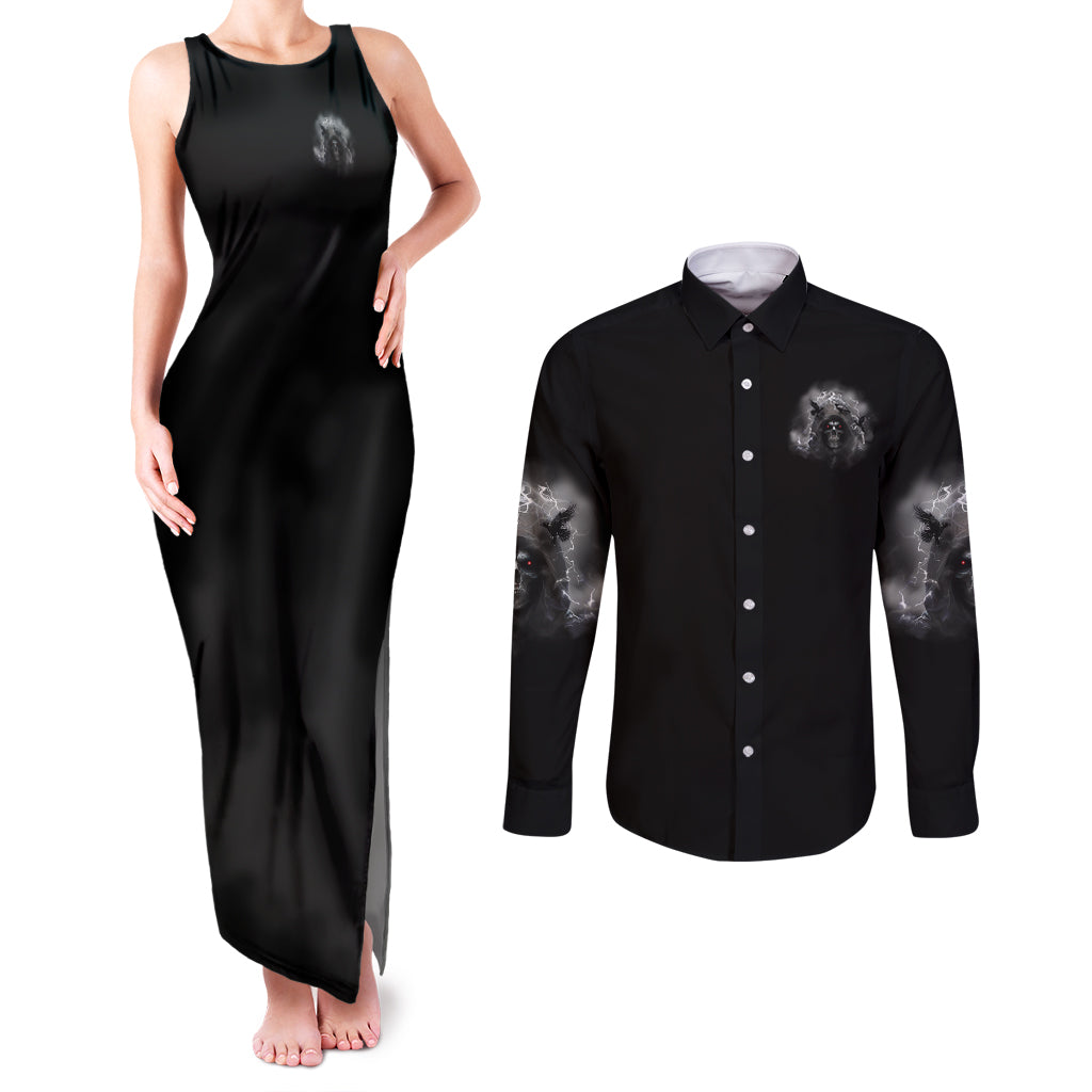 i-cant-go-to-hell-reaper-bat-couples-matching-tank-maxi-dress-and-long-sleeve-button-shirt