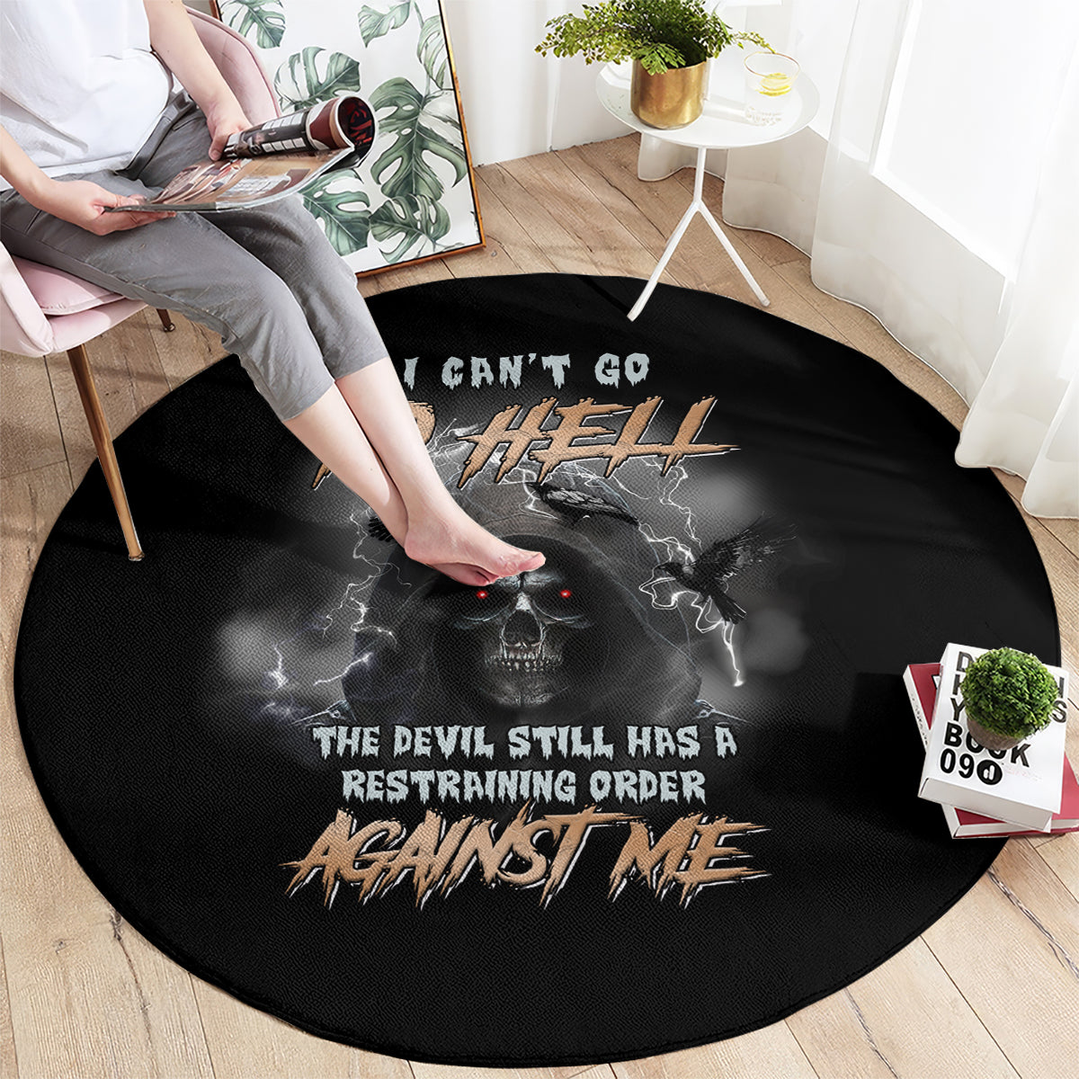 i-cant-go-to-hell-reaper-bat-round-carpet