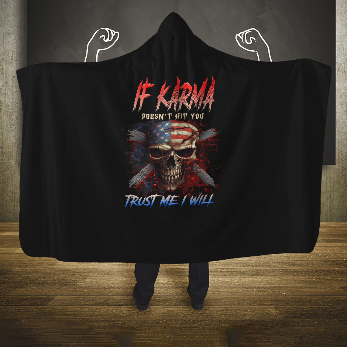 if-karma-doesnt-hit-you-trust-me-i-will-hooded-blanket