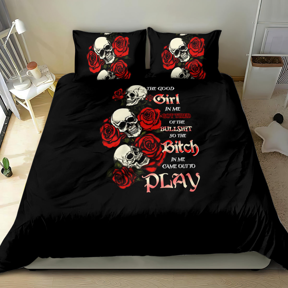 the-good-girl-in-me-3-skulls-rose-vintage-bedding-set