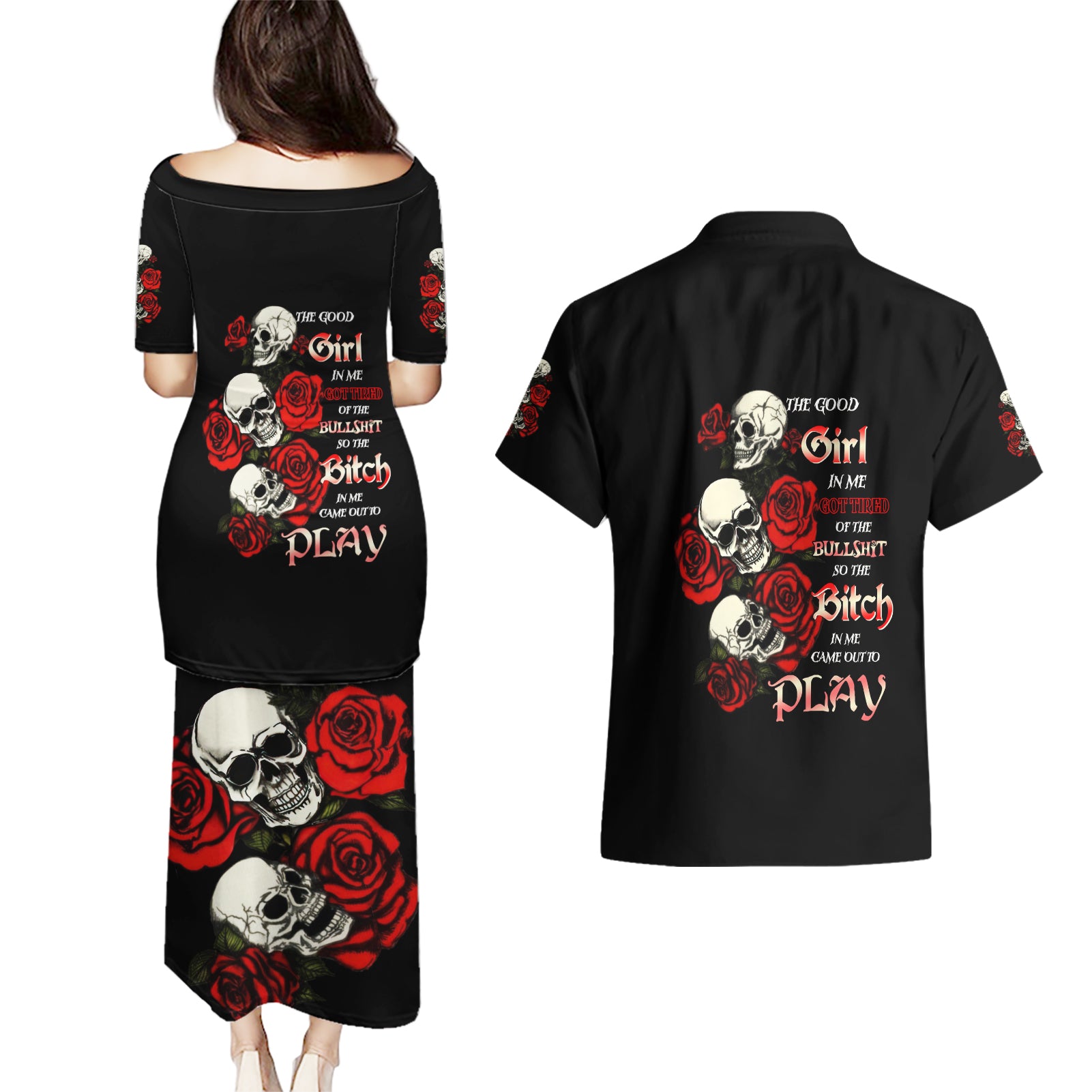 the-good-girl-in-me-3-skulls-rose-vintage-couples-matching-puletasi-dress-and-hawaiian-shirt