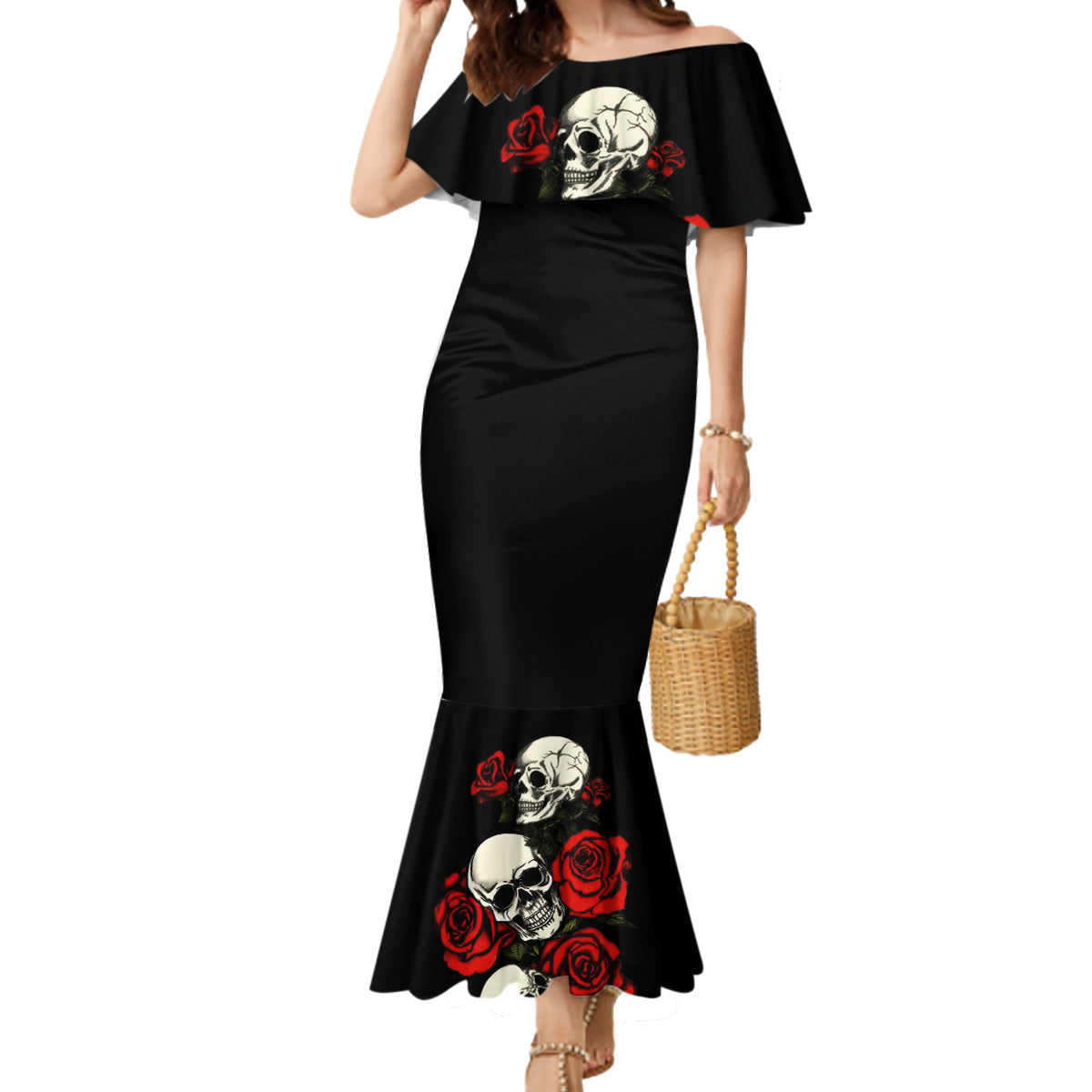 the-good-girl-in-me-3-skulls-rose-vintage-mermaid-dress