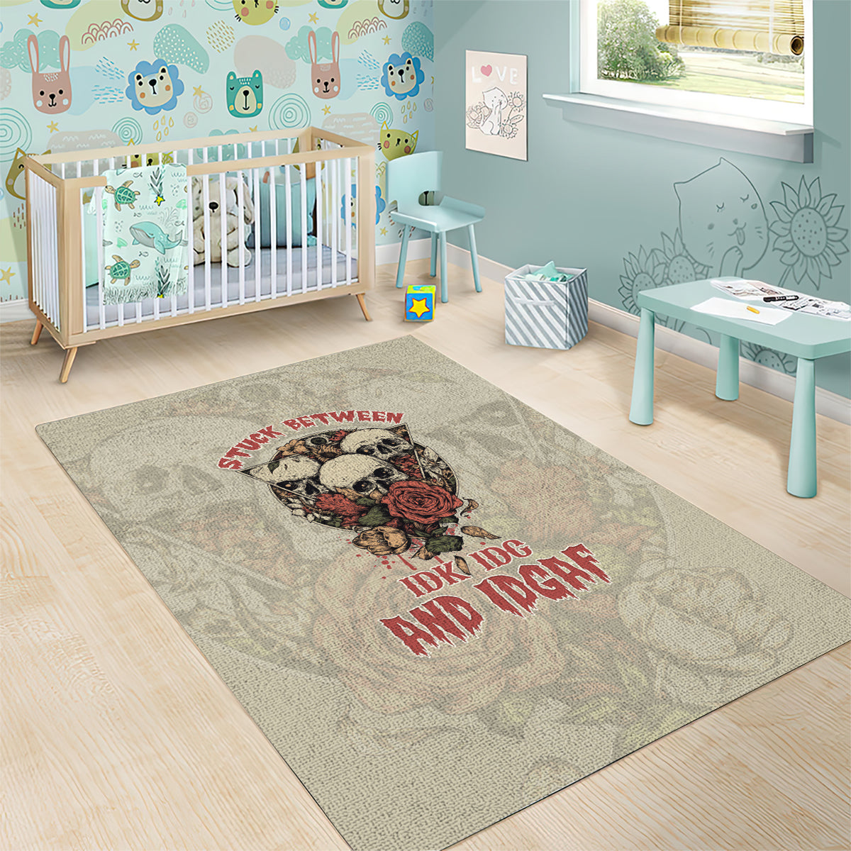 stuck-between-idk-idc-and-idgaf-skull-area-rug