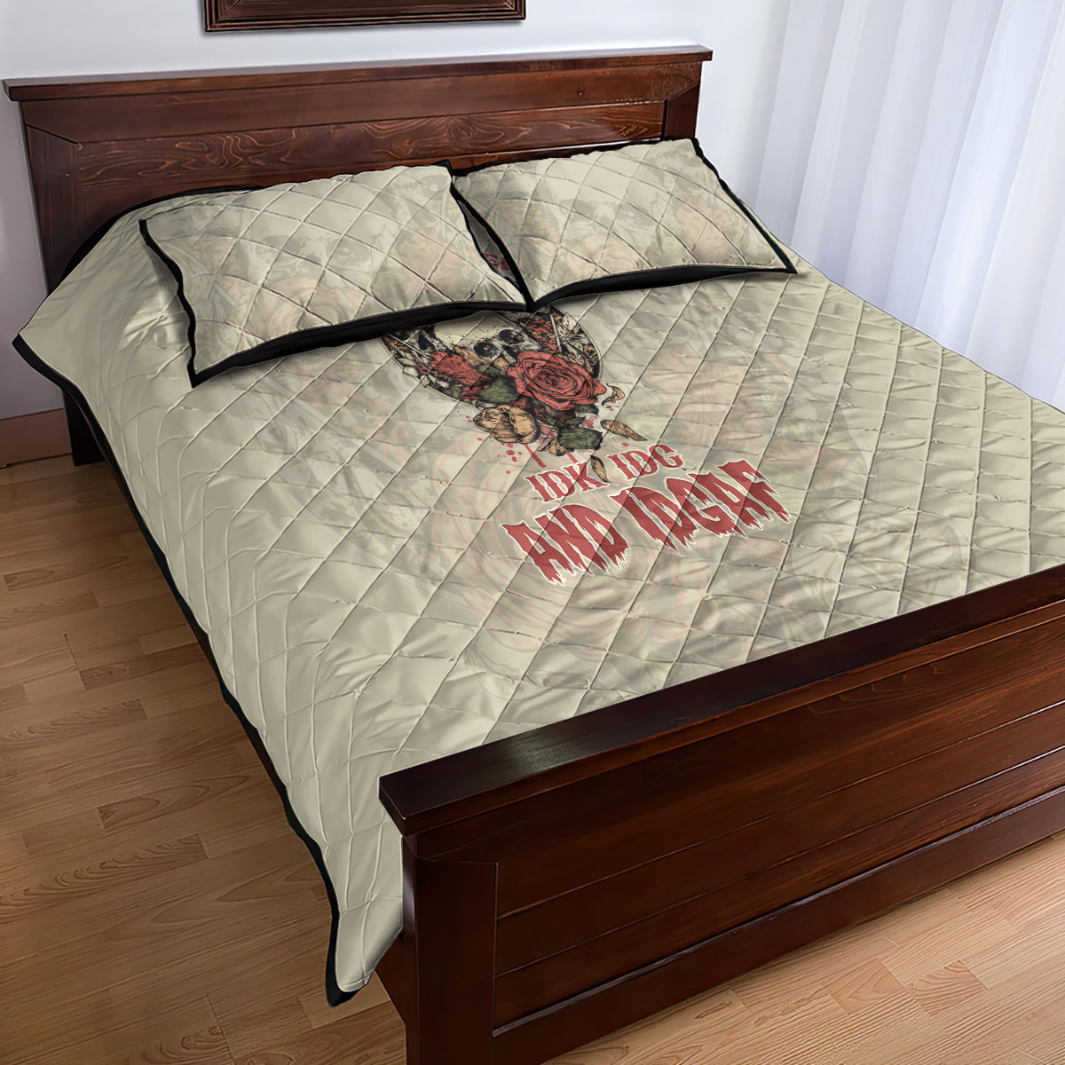 stuck-between-idk-idc-and-idgaf-skull-quilt-bed-set