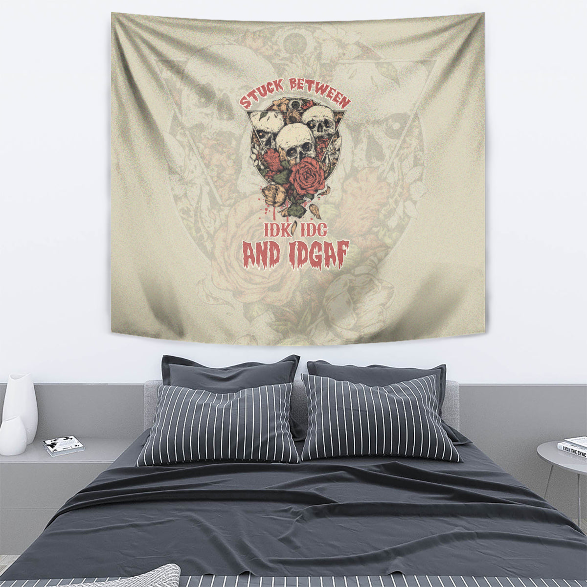 stuck-between-idk-idc-and-idgaf-skull-tapestry