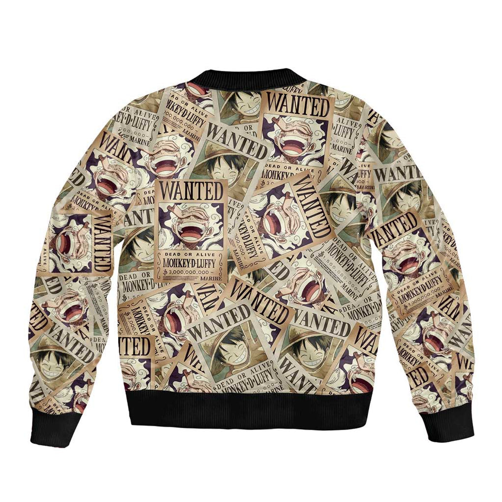 Luffy Wanted - One Piece Bomber Jacket Anime Style