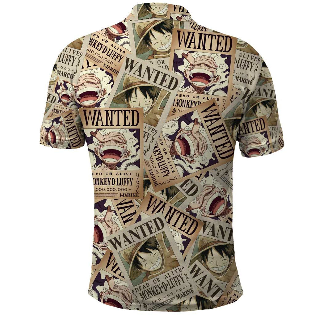 Luffy Wanted - One Piece Polo Shirt Anime Style