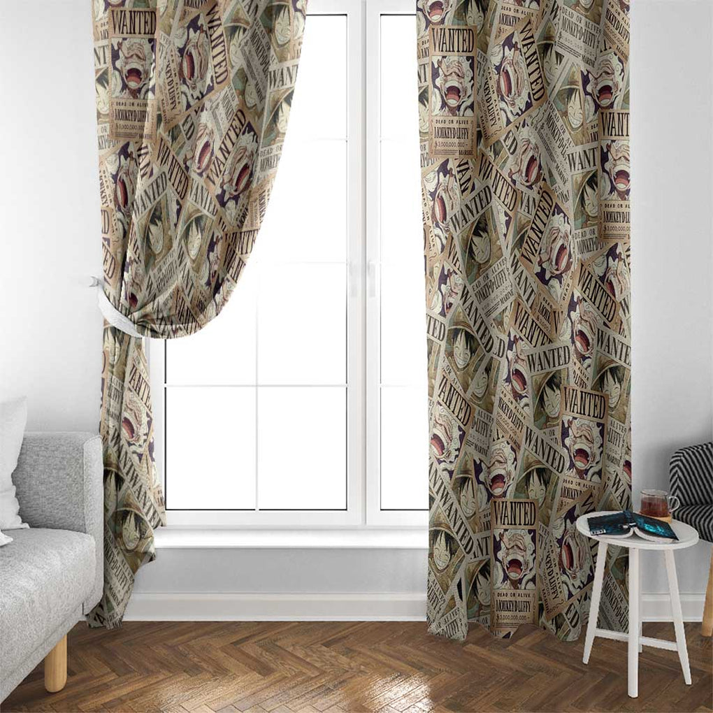 Luffy Wanted - One Piece Window Curtain Anime Style