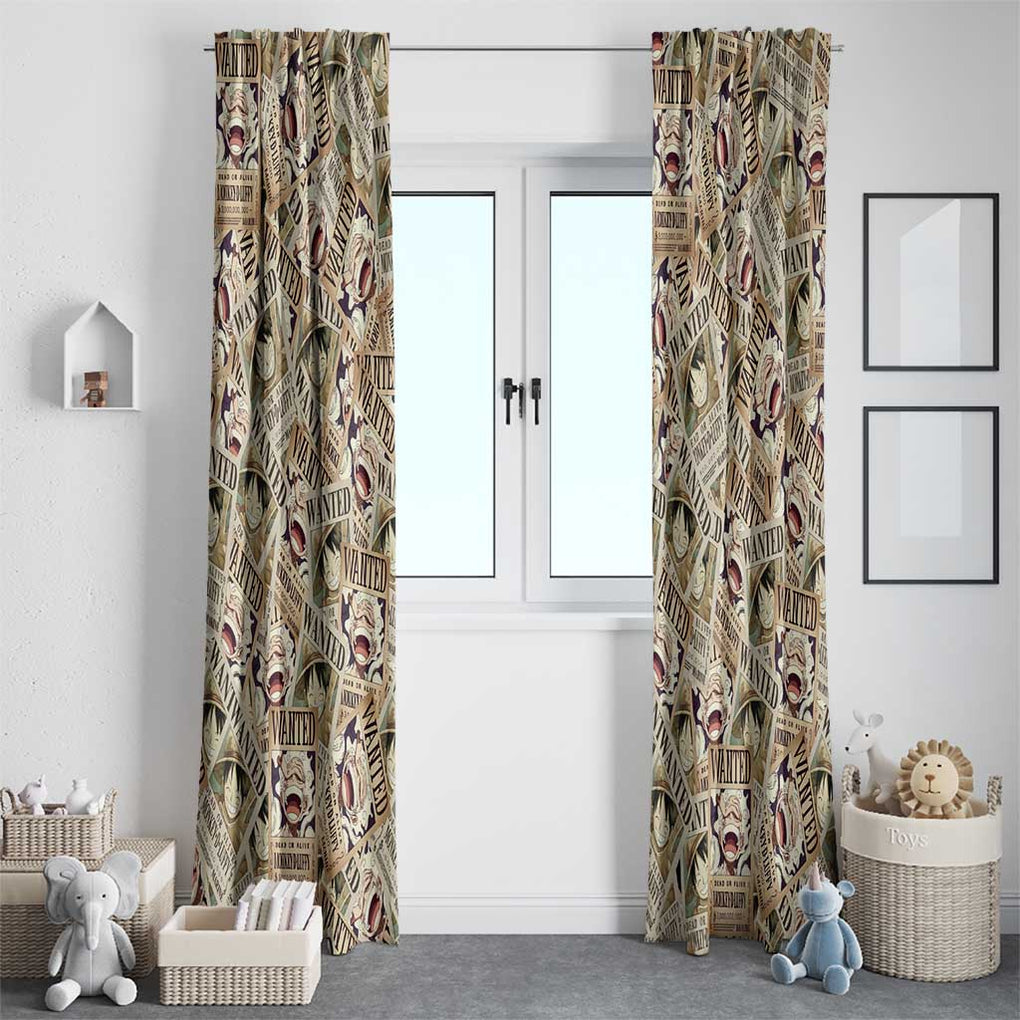 Luffy Wanted - One Piece Window Curtain Anime Style
