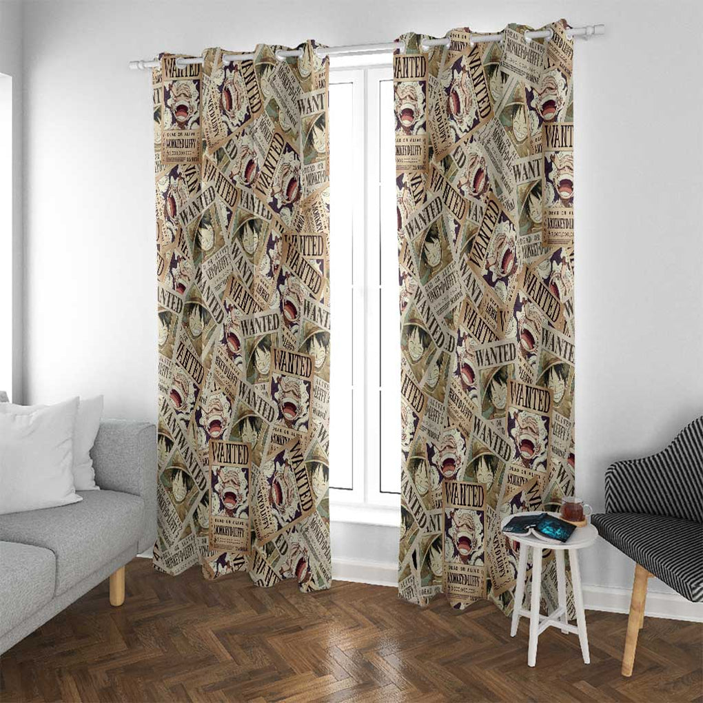 Luffy Wanted - One Piece Window Curtain Anime Style