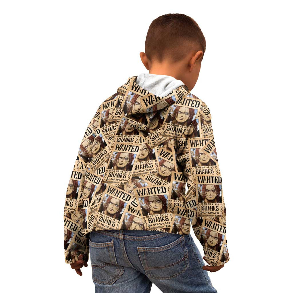 Shank Wanted - One Piece Kid Hoodie Anime Style
