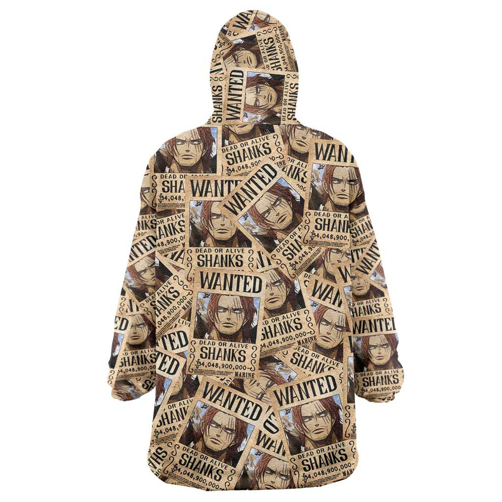 Shank Wanted - One Piece Wearable Blanket Hoodie Anime Style