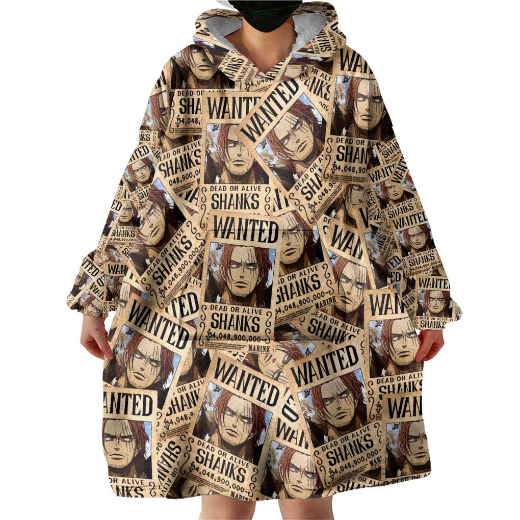Shank Wanted - One Piece Wearable Blanket Hoodie Anime Style